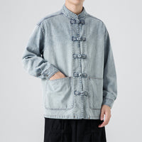 Plus Size Men's Denim Clothing Chinese Style Retro