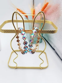 Rhombus Iridescent Large Hoop Earrings