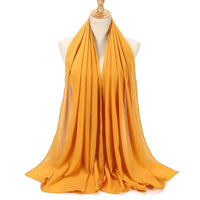Natural Wrinkle Monochrome Chiffon Scarf Breathable Pleated Women's Toe Cap Scarf