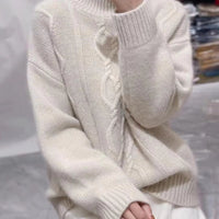 Loose Thick Pullover High Purity Woolen Sweater For Women