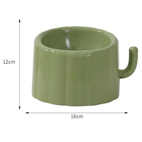New Solid Color High-Stand Cater Bowl For Cats Large Mouth Anti-Overturn Anti-Slip Cat Bowl With Cactus Design