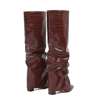 Womens Chunky-Heel High-Top Boots New AutumnWinter
