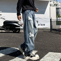 Autumn American Trendy Brand Slightly Loose Straight-leg Jeans For Men