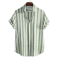 Men's Short-sleeved Fashion Loose Striped Shirt
