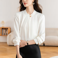 French-style Elegant Long-sleeve Chiffon Professional Top