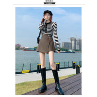 New Popular High Waist A- Line Slimming Temperament Wild Pantskirt Tide