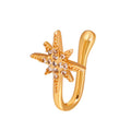 Brass Inlaid Zircon Star Heart Crown Nose Ring