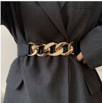 Elastic Waistband Decorative Fashion Dress Narrow Belt