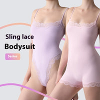 Lace Edge Adjustable Jumpsuit Skinny Inner Match Vest