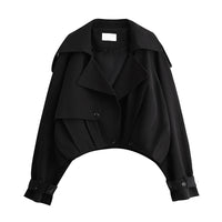 Women's Loose Retro Double Breasted Short Trench Coat
