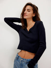 Y2g Pure Hot Girl V-neck Shoulder Slim-fit Long Sleeve
