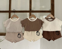 Boys' And Girls' T-shirts Match Cotton Short Sleeves