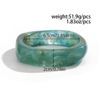 Vintage Peacock Blue Ombre Resin Wide Bracelet