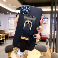 Wrist Strap Plain Leather Pattern Anti Fall Protective Cover