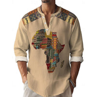 3D Digital Printing Bamboo Linen Long Sleeve European And American Men