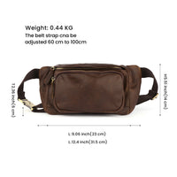 Simple Retro First-Layer Cowhide Mens Chest Bag