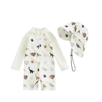 Hat One-piece Long Sleeves Children's Swimsuit