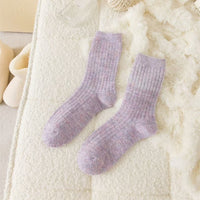 Japanese-style Solid-color Wool Socks For Women