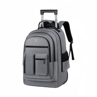 Large Capacity Travel Backpack With Wheels, Multi Layer Trolley Luggage Bag, Multifunctional Weekender Overnight Bag Rucksack