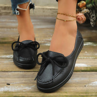 Genuine Leather Soft-Soled Slip-On Loafers Flat Shoes For Middle-Aged And Elderly Women