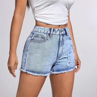 Womens Casual Stylish Raw-edge Star Denim Shorts