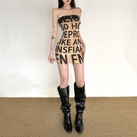 Sexy Slimming Figure-Hugging Printed Tube Dress