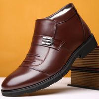 Solid Color Flat Heel High-top Winter Leisure Set Foot Round Head
