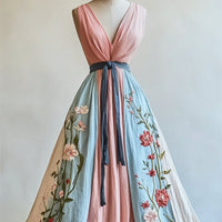 Elegant V-neck Sleeveless Cross-border Dress
