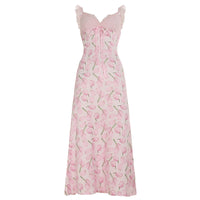 Stylish Womens Lace-Patchwork Bow-Trimed Camisole Dress
