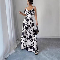 French-style Sexy Strapless Printed Slip Dress