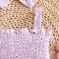 Sling Romper White Small Flower Jumpsuit Newborn