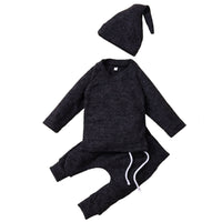 Knitted Baby Children's New Solid Color Knitted Hat Suit