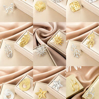 Oval Stainless Steel Earrings, Trendy Geometric Heart Texture, 18K Gold Plated Ear Studs, Titanium Steel