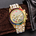Three Eyes Rainbow Diamond Quartz Watch