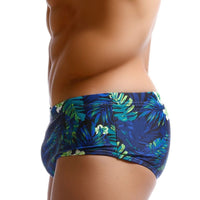Green Nylon Leaf Fashion Shorts