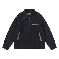 American Retro Loose Casual Long Sleeve Polo Collar Jacket