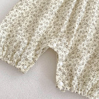 Baby Girl Lace Trim Floral Square Neck Bodysuit