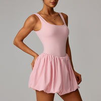 Womens Faux Two-piece Sports Camisole Dress