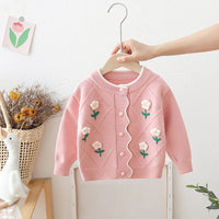 Girls' Fashion Personality Sweater Flower Cardigan