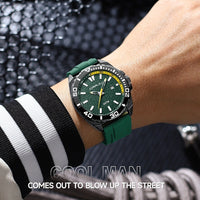 Calendar Leisure Waterproof Circular Silicone Tape Watch