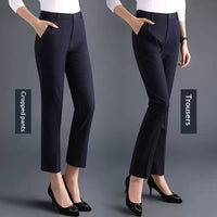 High-waisted Figure-flattering Straight-leg Professional Suit Pants