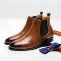 British Retro Chelsea Men's Shoes Leather Short Boots Fleece-lined
