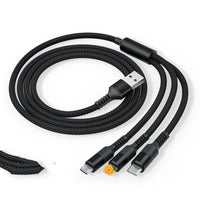 New Nylon Braided 3A Round Head One Tow Three Fast Charging Data Cable