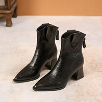 Retro Pointed-toe Trendy And Cool All-season Ankle Boots That Pair Effortlessly With Any Look