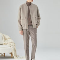Baseball Collar Double-sided Woolen Jacket For Men