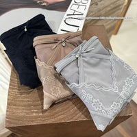 Pure Desire French Hollow Lace Bow Low Waist Girl Panties Antibacterial Breathable