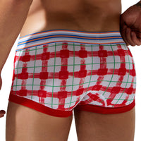 Fashion Personality Plaid Men's Low Waist Boxers