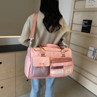 Fashion Color Contrast Multi-pocket Portable Travel Bag