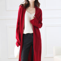 Super Long Wool Knit Cardigan Women