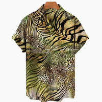 Casual Fashion 3D Digital Printing Short Sleeve Shirt Men